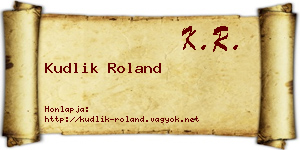 Kudlik Roland névjegykártya